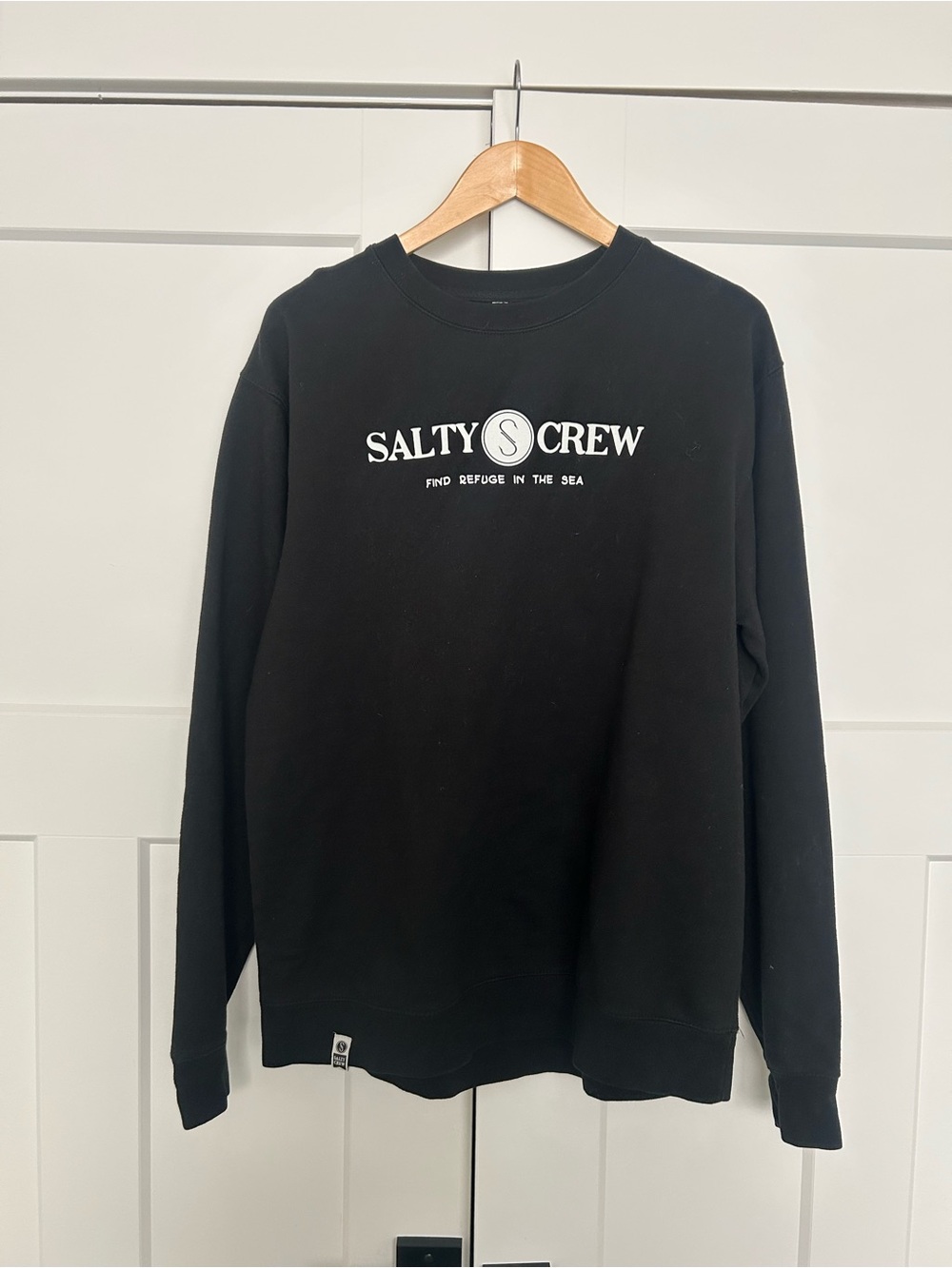 Salty Crew Black Sweatshirt with White Logo